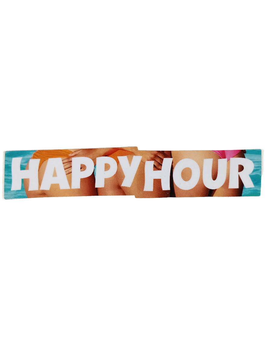 Happy Hour Girls Banner Size 6" X 1.1" Vintage NOS Sticker