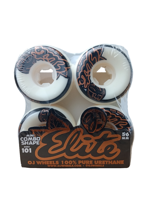 OJ Wheels Elite Mini Combos White Orange Black 101a Durometer Size 56MM Vintage NOS Wheels