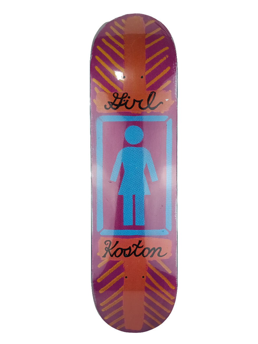 Girl Eric Koston Orange Blue Purple Stencil 8.38" Vintage NOS Deck