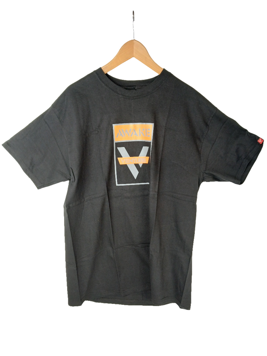 Venture Awake Black Orange Grey Mens Size Large S/s Shirt