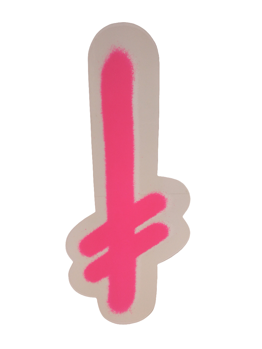 Deathwish Death Spray Cross Logo Clear Pink 6.25" x 2.5" Sticker