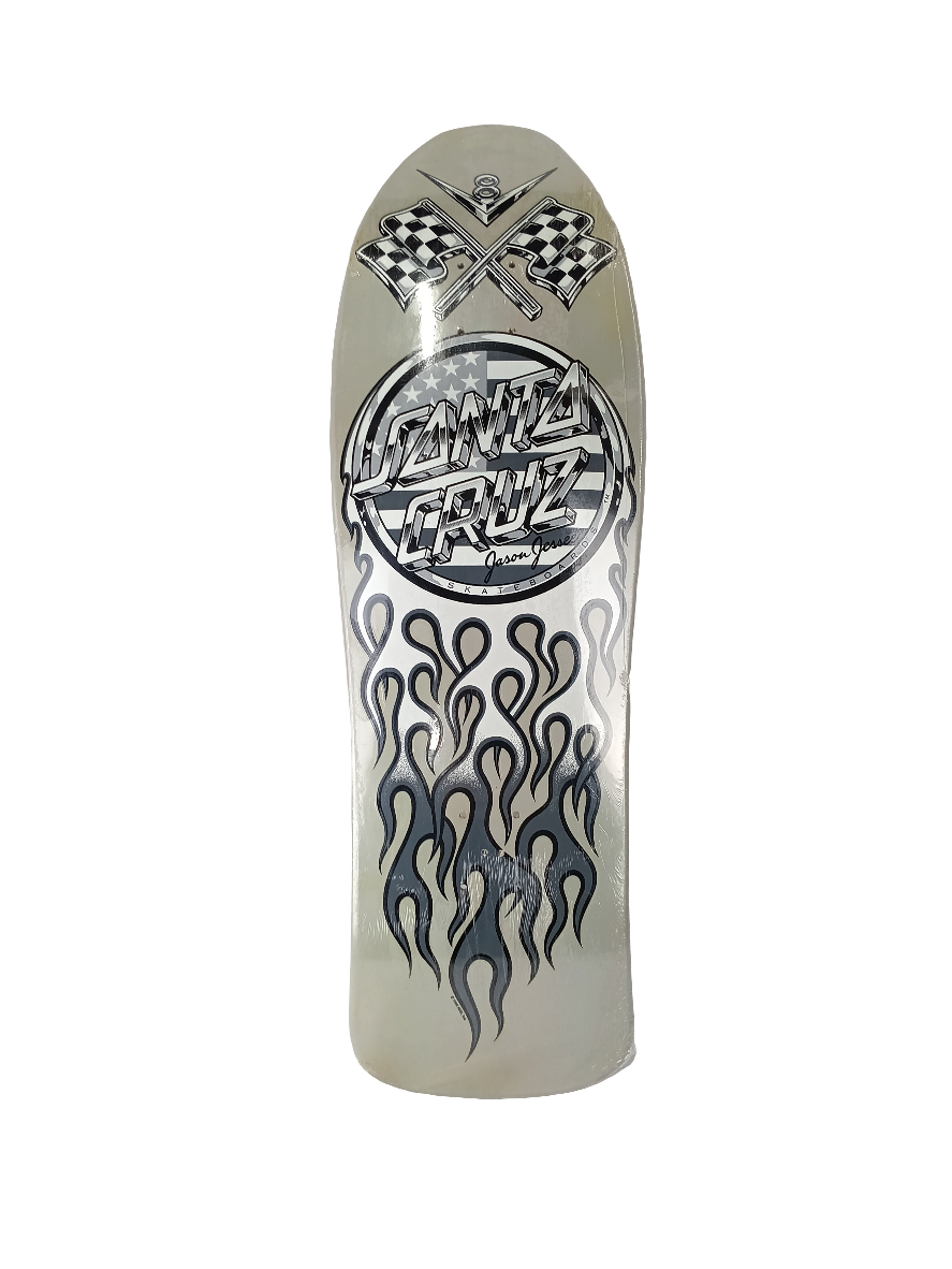 Santa Cruz Jason Jessee Dust To Dust Hotrod V8 Grey Black White Size 10.0" Vintage NOS Deck