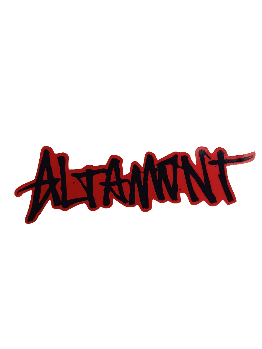 Altamont Red Backround Purple Text Logo Size 2.5" X 8.1" Vintage NOS Sticker