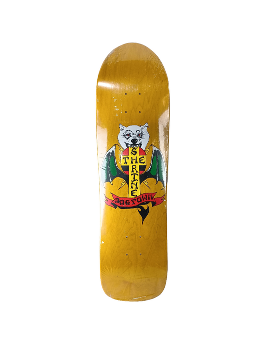 Dogtown Skateboards The Shrine Yellow Woodgrain Red Orange White Size 8.75" Vintage NOS Deck