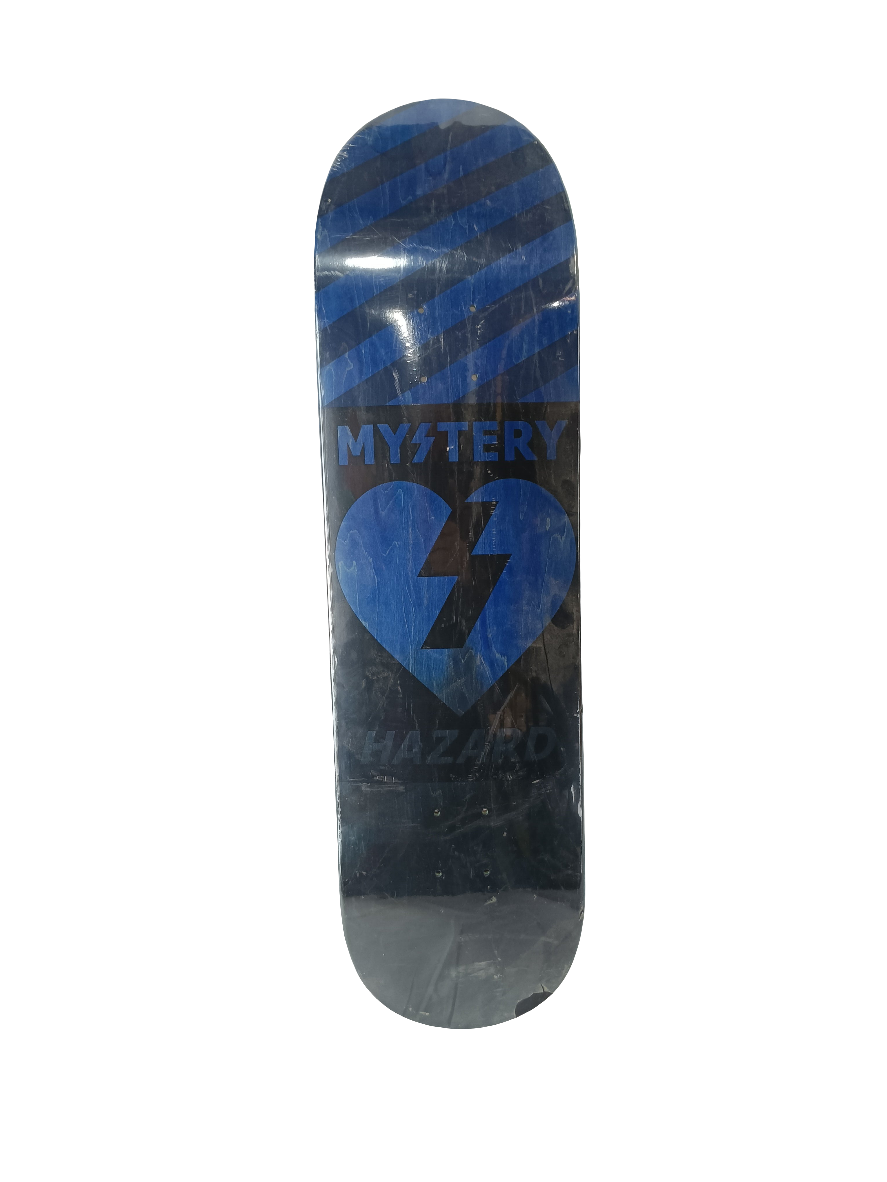 Mystery Hazard Blue Black Stripes Size 8.5 Vintage NOS Deck