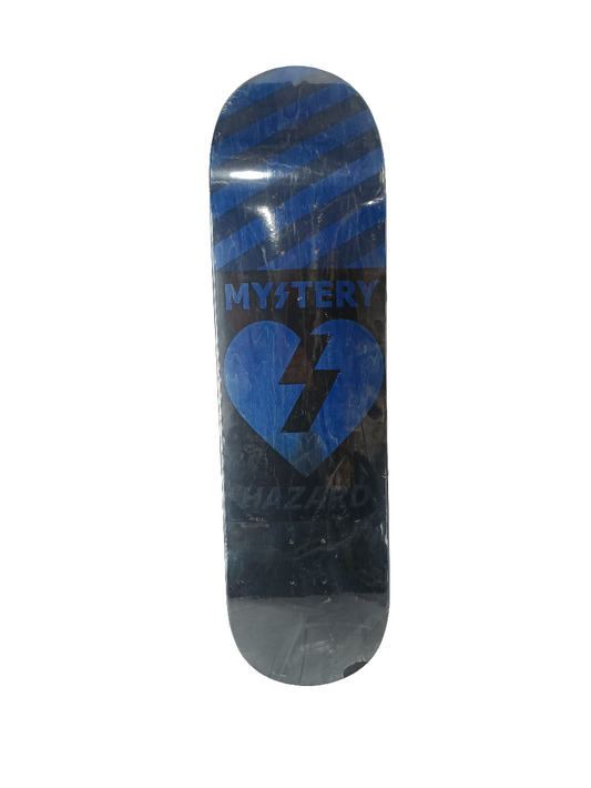 Mystery Hazard Blue Black Stripes Size 8.5 Vintage NOS Deck