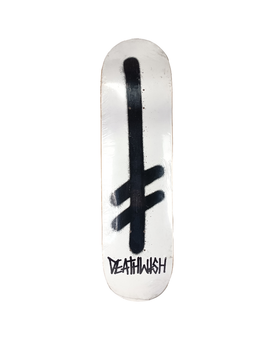 Deathwish Black White Death Spray Cross Size 8.5 Skateboard Deck