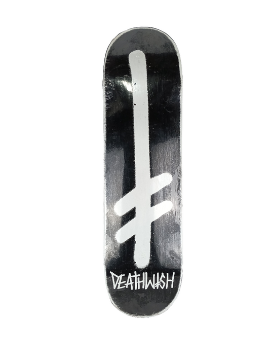 Deathwish Classic Spray Logo Black White Spray Outline Size 8.5" Vintage NOS Deck