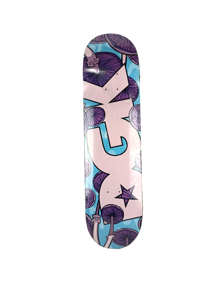 DGK Mushrooms Blue Pink Purple Size 8.1 Vintage NOS Deck