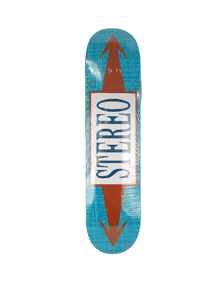 Stereo Arrows Team Logo Blue Brown White Size 7.75" Vintage NOS Deck