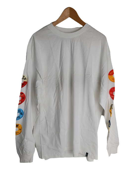 HUF 45 RPM White Orange Yellow Size XL L/s Shirt