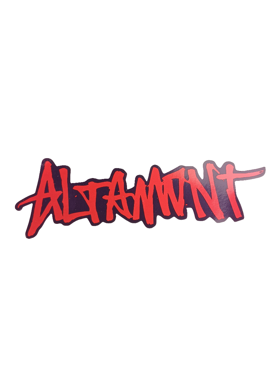 Altamont Purple Backround Red Text Logo Size 2.5" X 8.1" Vintage NOS Sticker