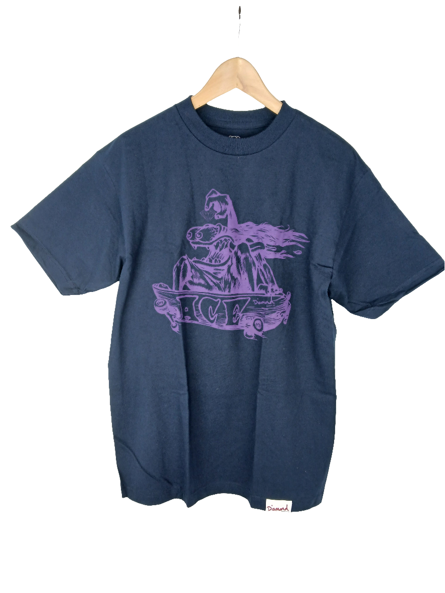 Diamond Ace Shredder Graphic Dark Navy Purple Size M S/s Shirt