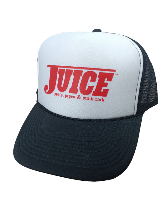 Juice Magazine Pools Pipes & Punk Rock White Red Black Mesh Vintage NOS Trucker Hat