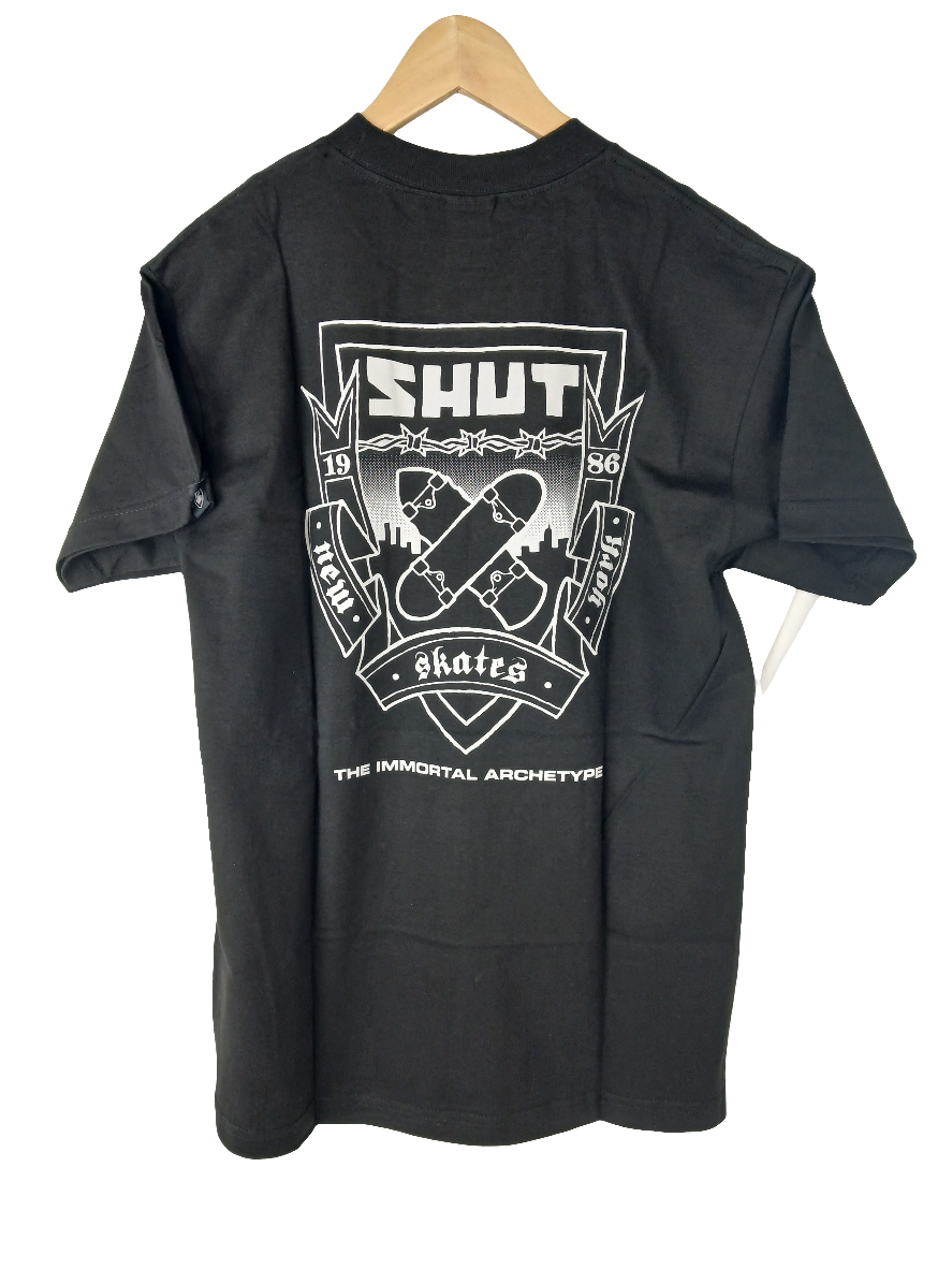 Shut New York Banner Black White Size M S/s Shirt
