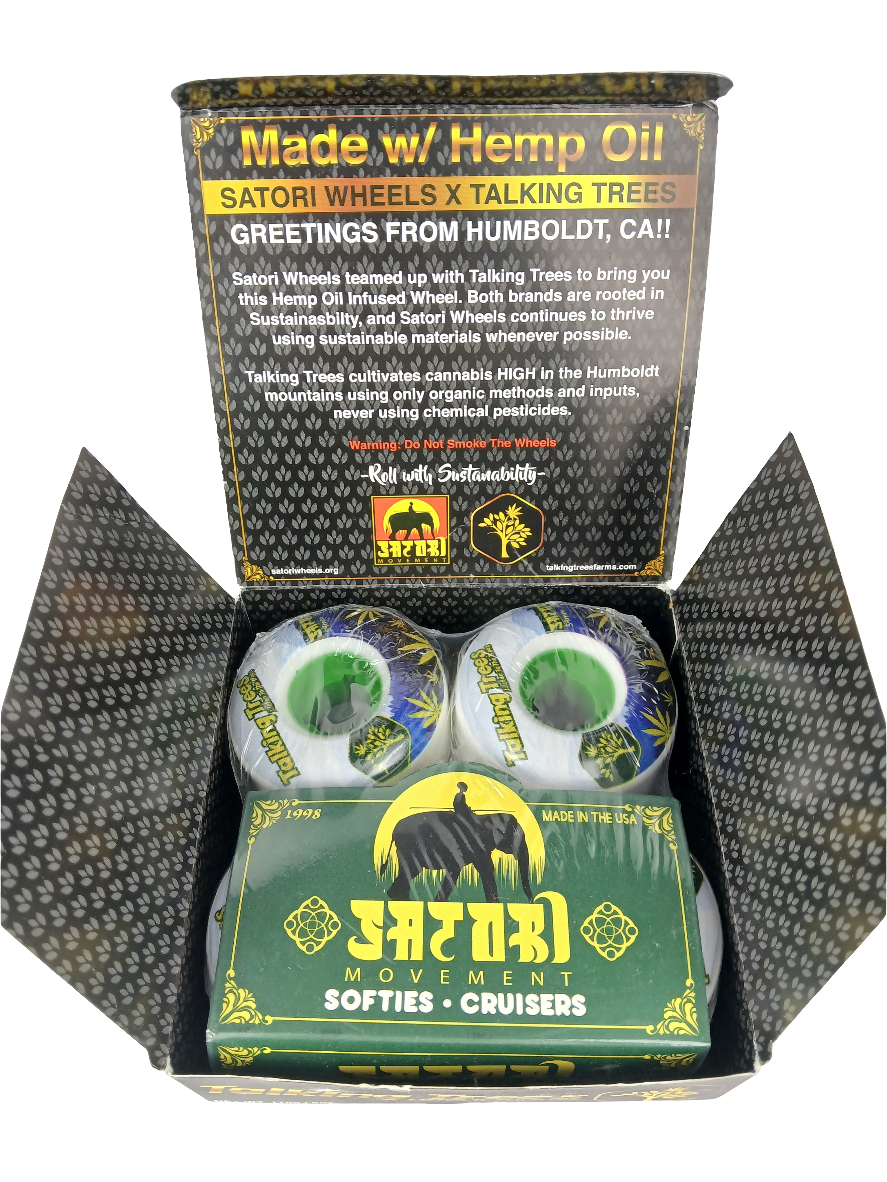 Satori Movement Talking Trees White Green Blue Size 54MM 78A Durometer Cruiser Wheels With Original Box
