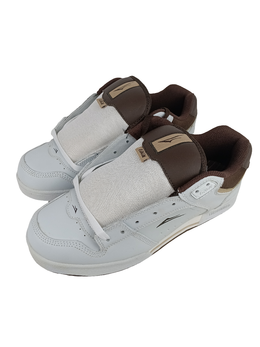 Lakai Targa White Brown Leather Size 10 Shoes