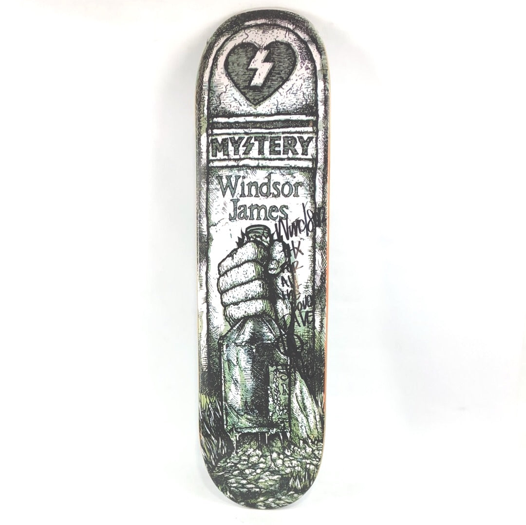 Mystery Windsor James Signed Bottle White/Black 8.25" Skateboard Deck