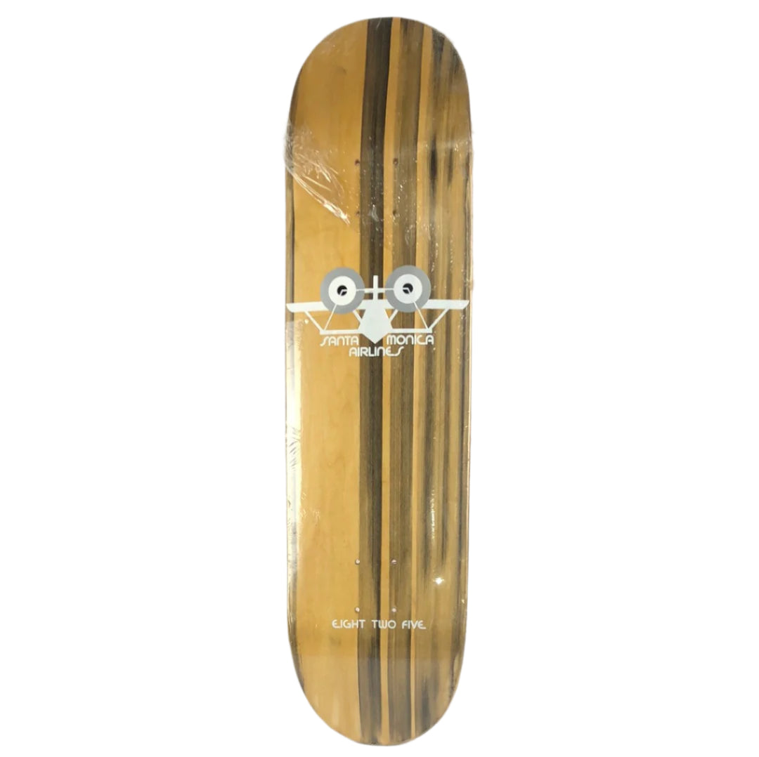 Santa Monica Airlines Classic Logo Black Wood Grain Eight Two Five 8.25'' Vintage NOS Deck