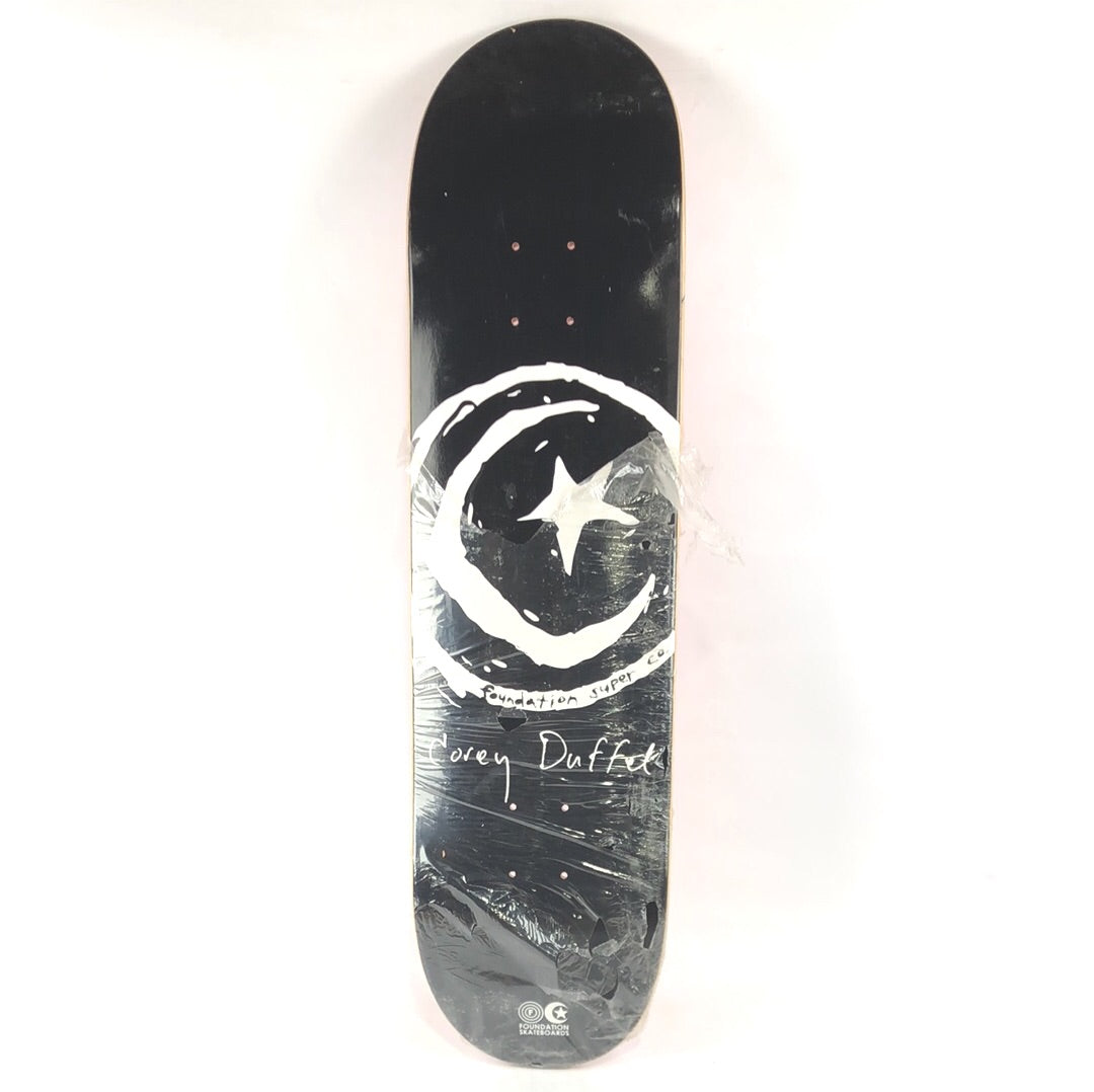 Foundation Corey Duffel Moon and Stars Classic Logo Black/White 8.25'' Skateboard Deck
