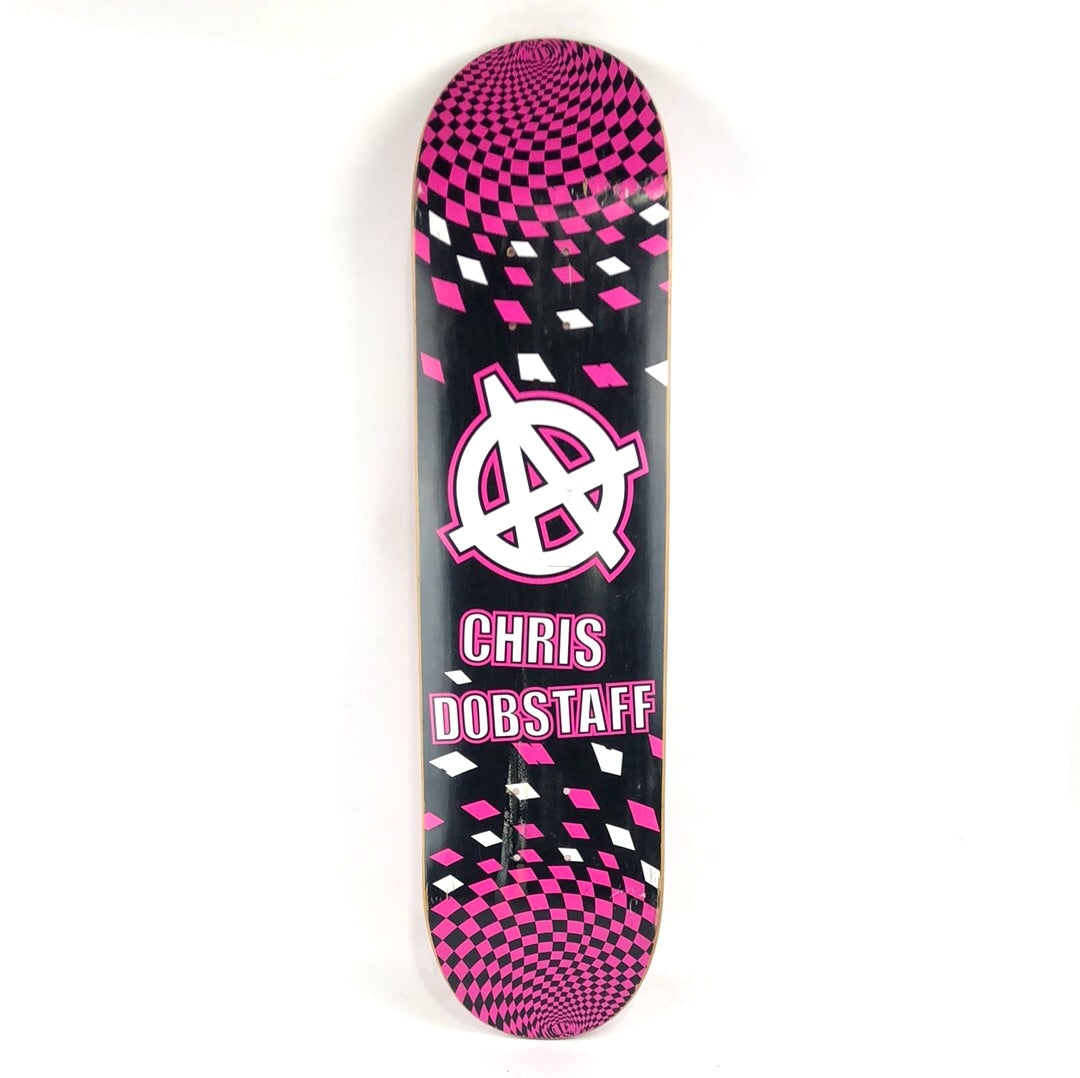 Circle-A Chris Dobstaff Anarchy Pink/Black 7.9" Skateboard Deck