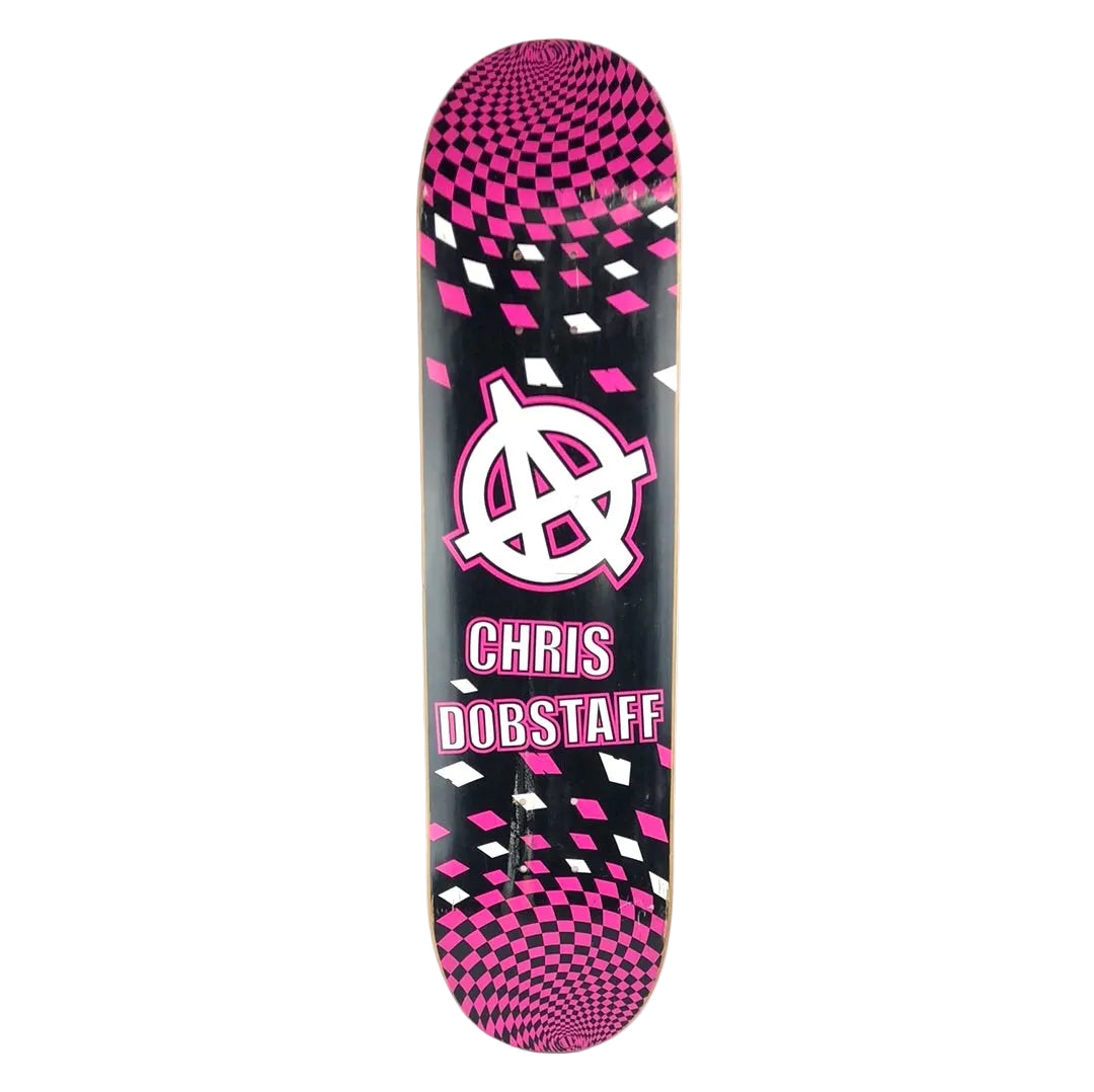 Circle-A Original Chris Dobstaff Anarchy Pink/Black 7.9" Vintage NOS Deck