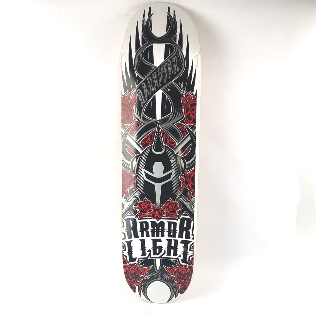 DarkStar Armor Light Grey/Red 8.3'' Skateboard Deck