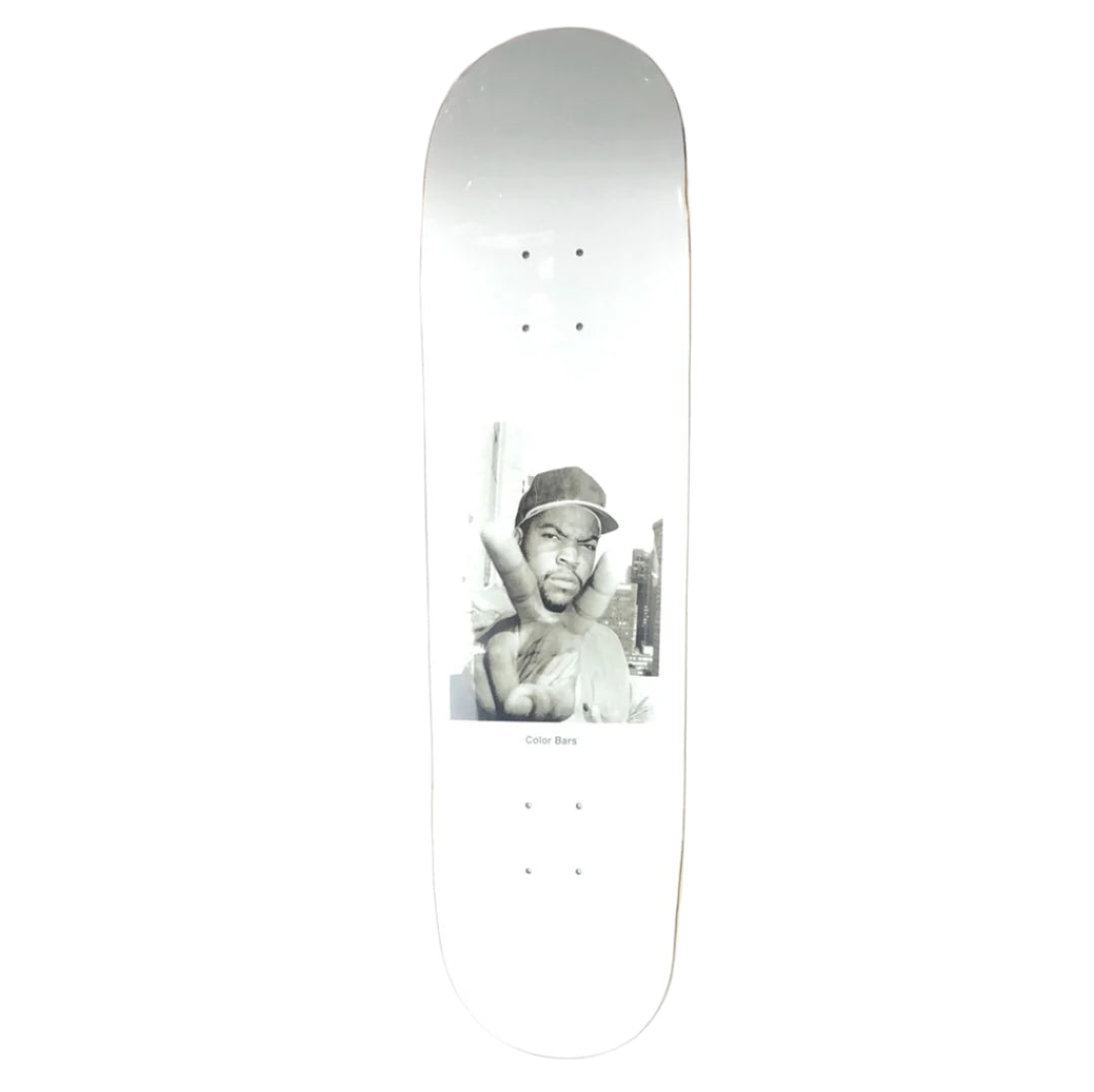 Color Bars Ice Cube Peace Sign Black/White 8.25" Skateboard Deck