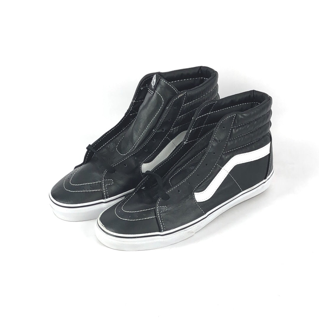 Suede Vans Black High Tops Mens Vans Sk8-Hi (Aged Leather) Black