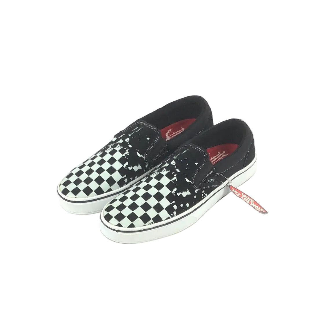 Vans TNT III Slip On Splat Checks/Black/White US Mens Size 10.5 Classic Shoes