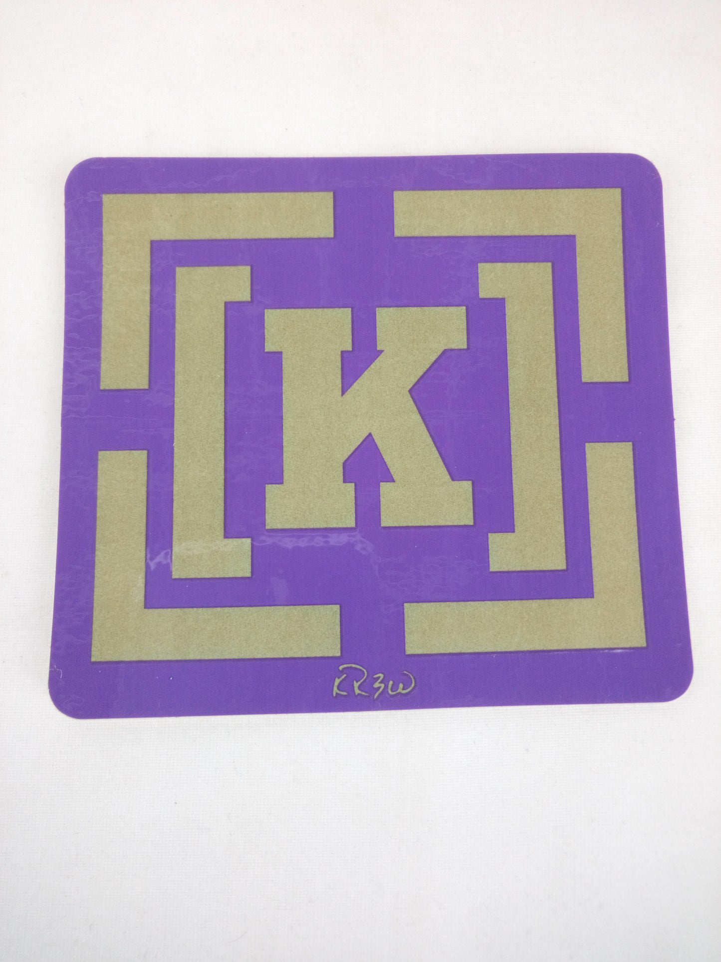 Krew K Logo 4" x 3.5" Purple Gold Vintage NOS Sticker