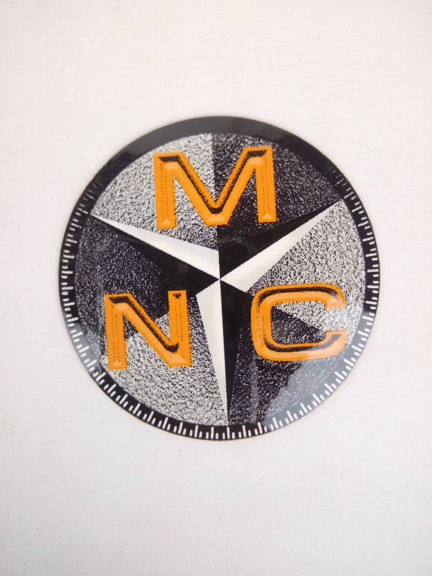 Menace Skateboards MNC Compass Logo Black White Grey Gold Vintage NOS Sticker