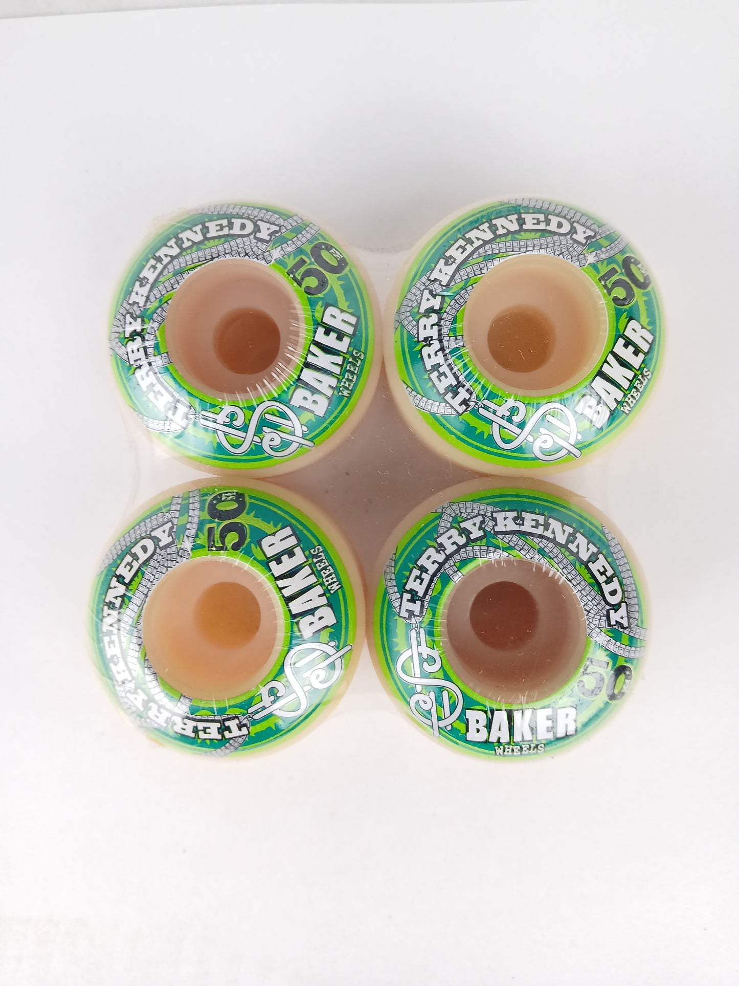 Baker TK Dollar Sign Chain Green White Black Silver 50mm NOS Skateboard Wheels
