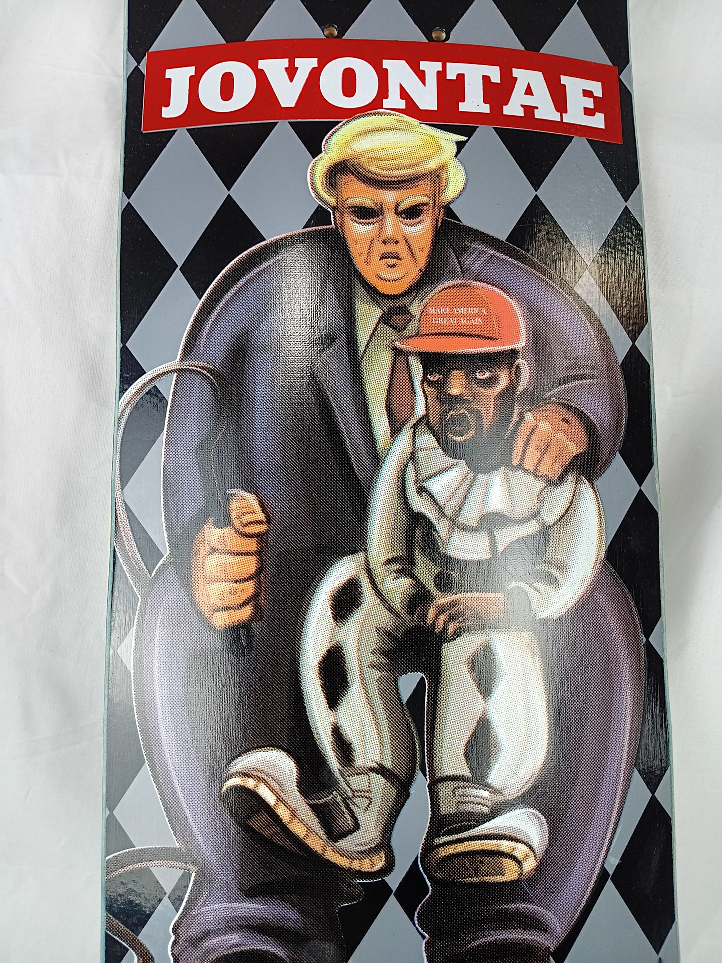 Prime Jovantae Turner Autographed Kanye West Donald Trump Puppett Black Grey Red Size 8.25" Vintage NOS Deck