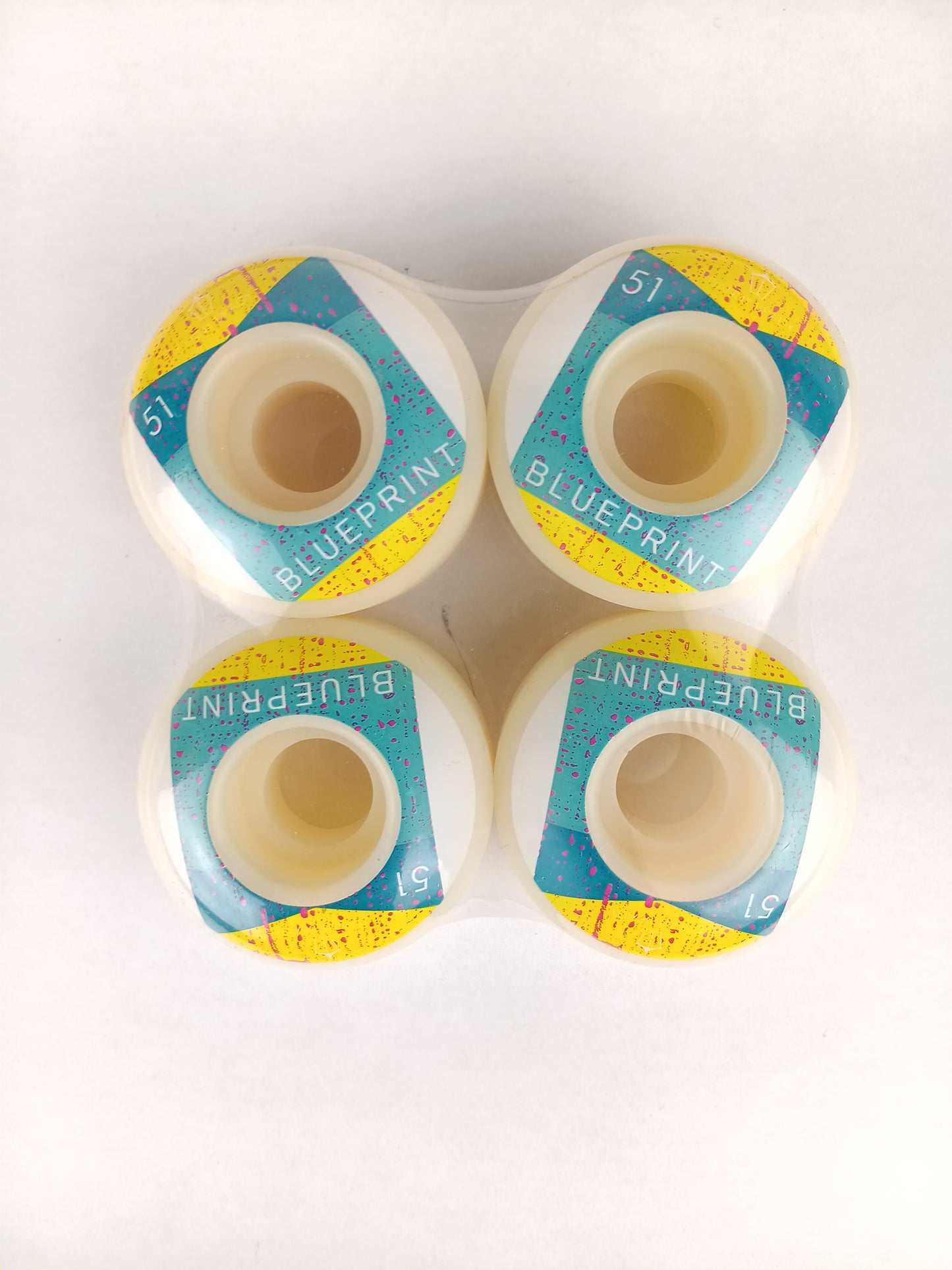 Blueprint Team Yellow Blue White Size 51MM Vintage NOS Wheels