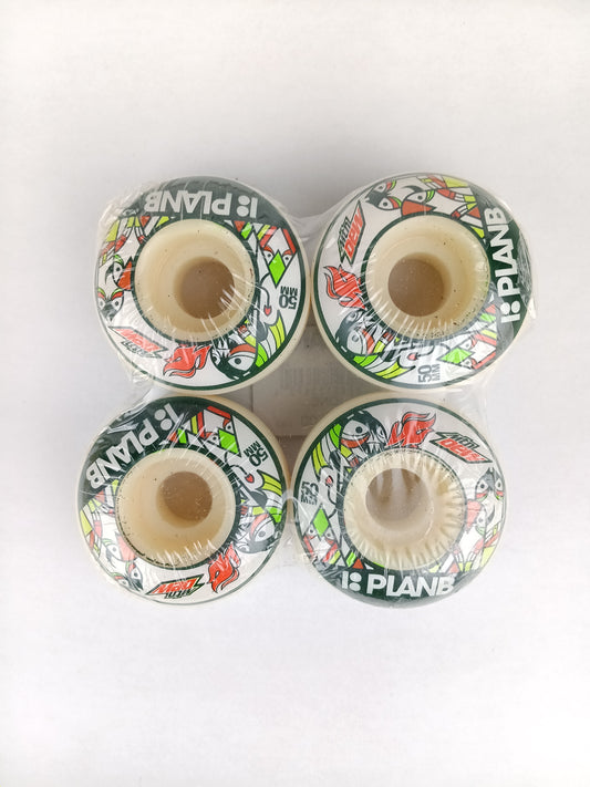 Plan-B Paul Rodriguez White Green Orange Size 50MM Vintage NOS Wheels