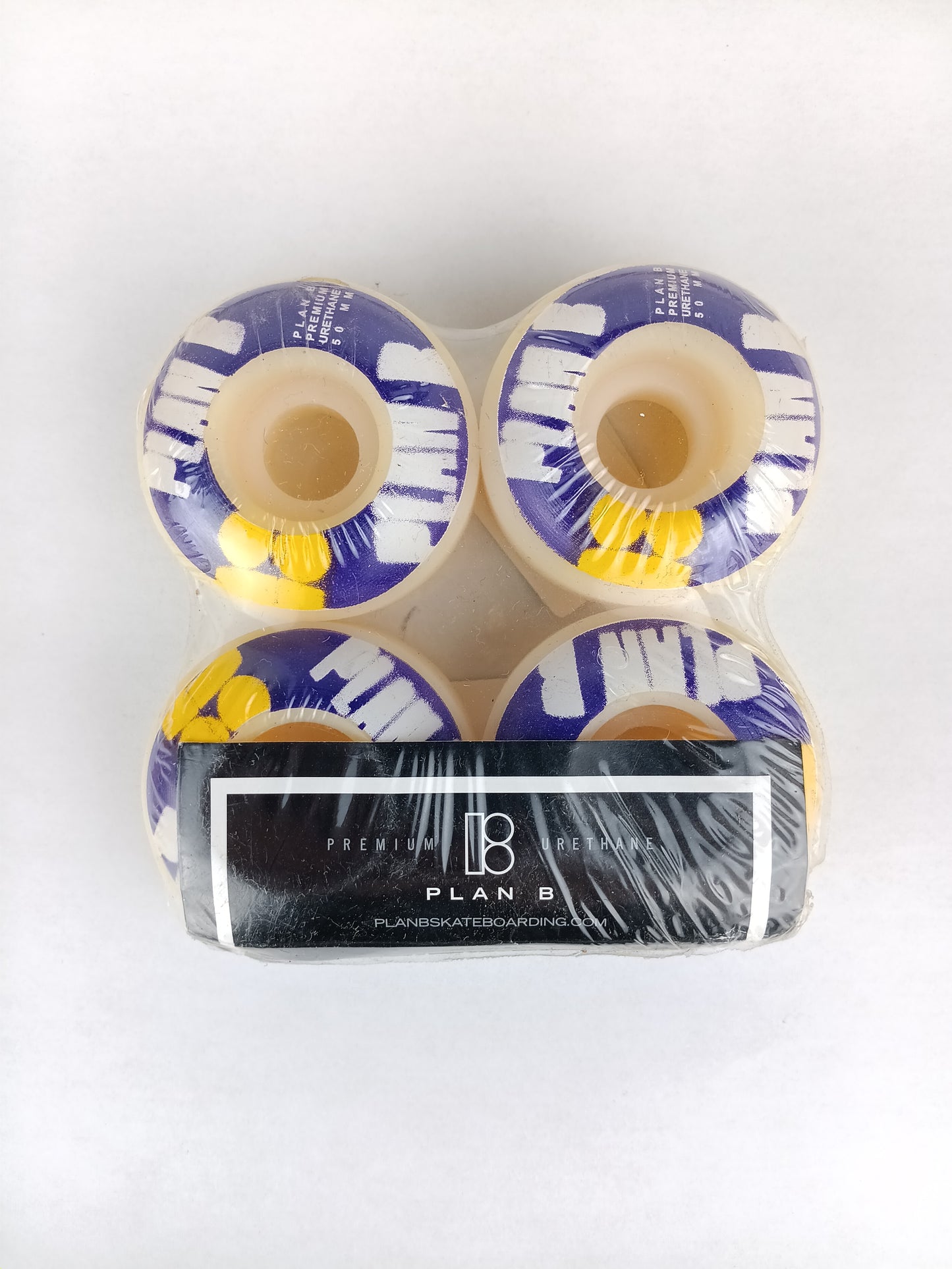 Plan-B Premium Urethane Yellow Purple White Size 50MM Vintage NOS Wheels