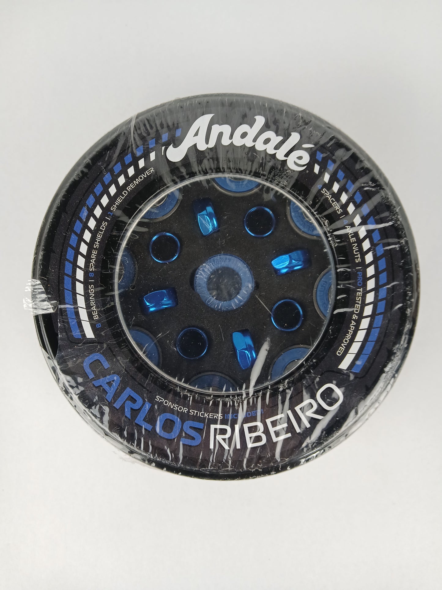 Andale Bearings Carlos Ribiero G5 Precision Signature Bearings Tin With Sticker Pack Shields & Axle Nuts