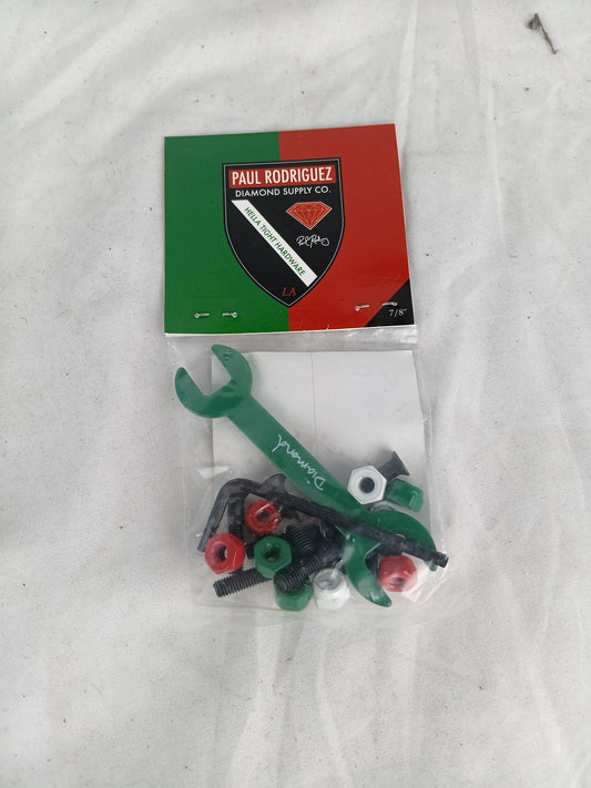 Diamond Supply Co. Hella Tight Hardware Red Green Black Paul Rodriguez Size 7/8 Allen Hardware With Tool Included