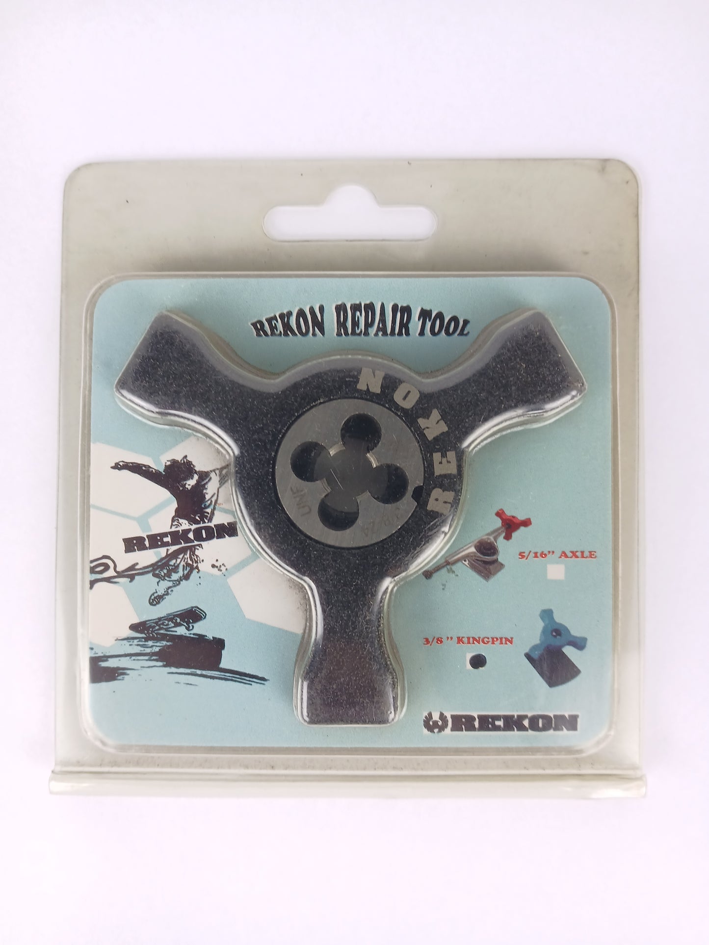 Rekon Blue Skateboard Longboard Truck Axle 5/16 Inch Thread Repair Tool
