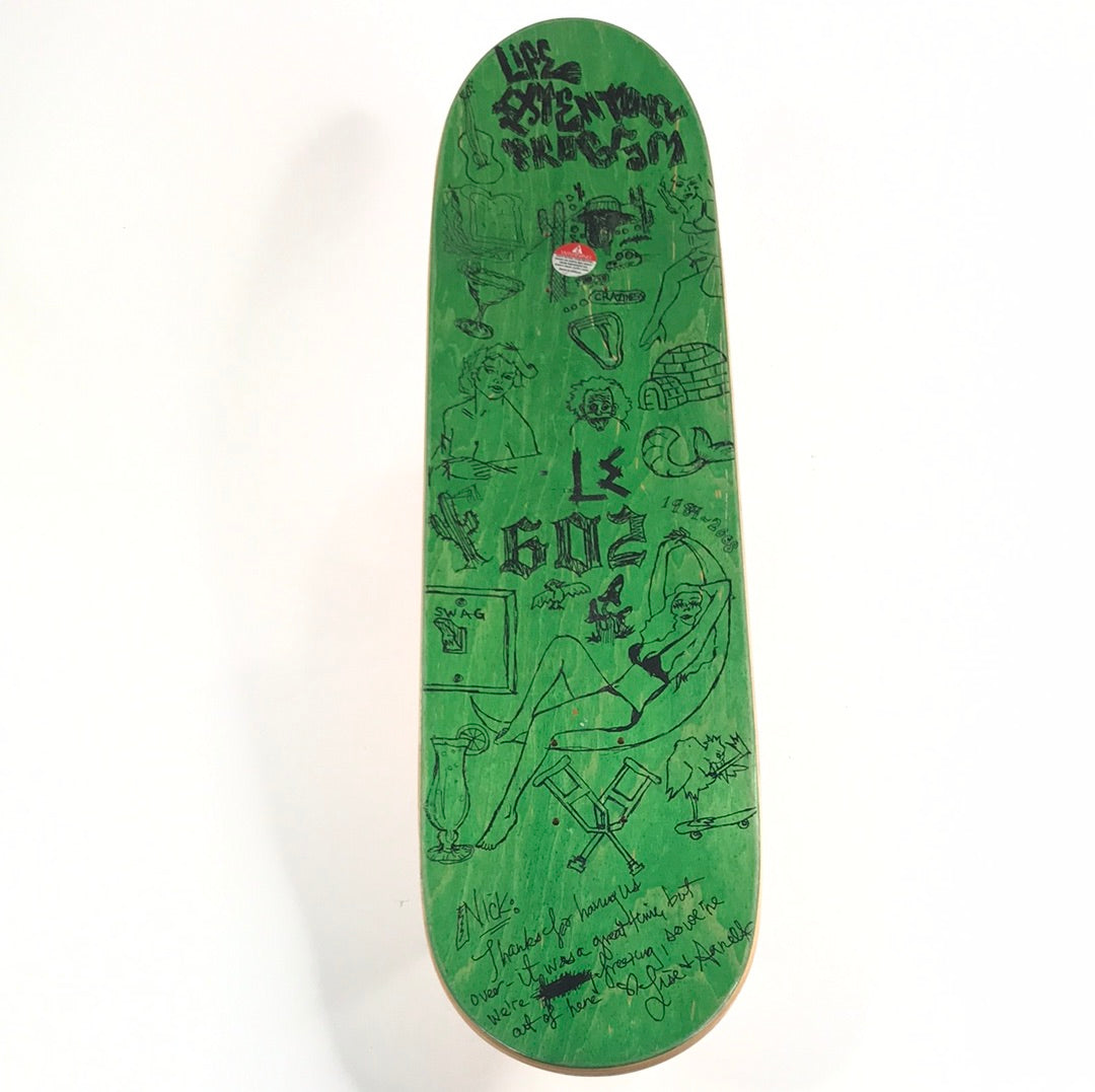 Life Extention Jamie Tancowny Moose Rocky And Bullwinkle Red 8.25 Skateboard Deck