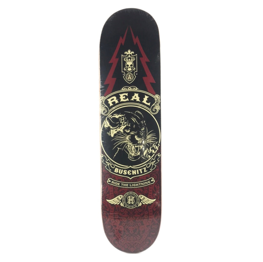 Real Dennis Busenitz x Obey Collaboration Ride The Lightning Red/Black 7.75" Skateboard Deck