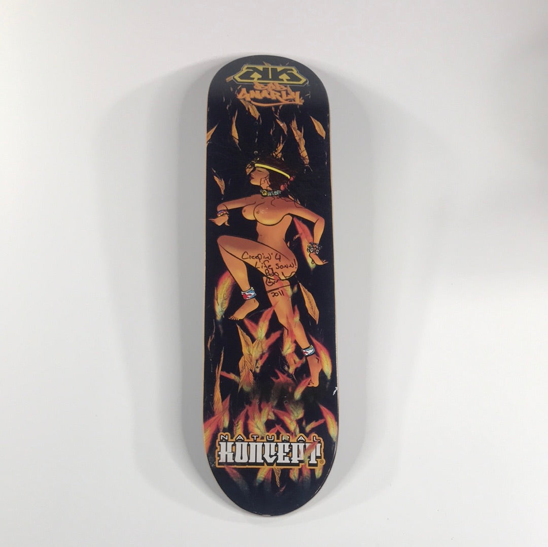 Natural Koncept Bob Gnarly Autographed Pro Model Deck Size 7.850" Vintage NOS Deck