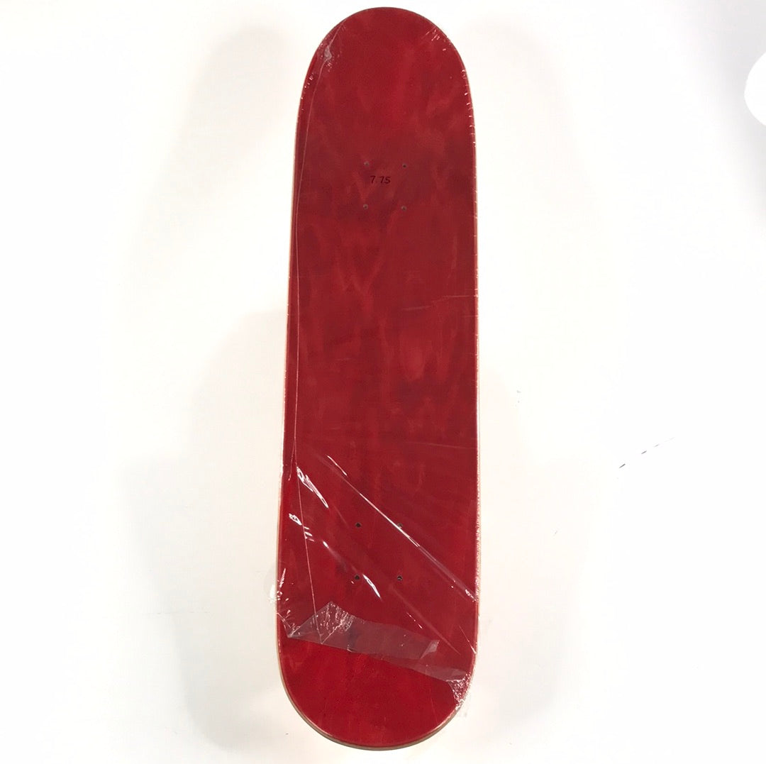 Meow Signed Lacey Baker Cat Drawing Red/Yellow 7.75" Skateboard Deck