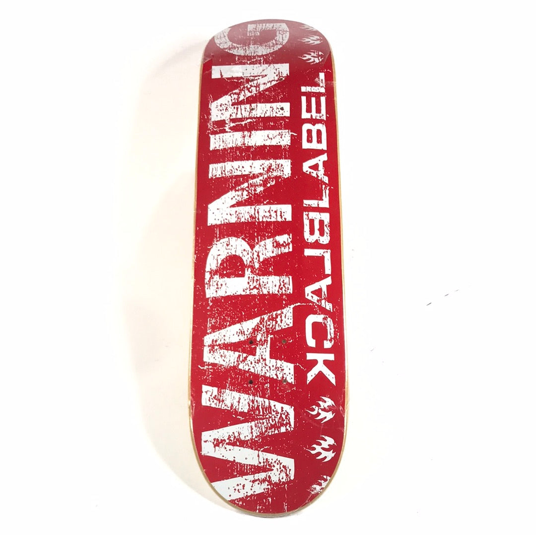 Black Label WARNING Red/White 7.75" Skateboard Deck
