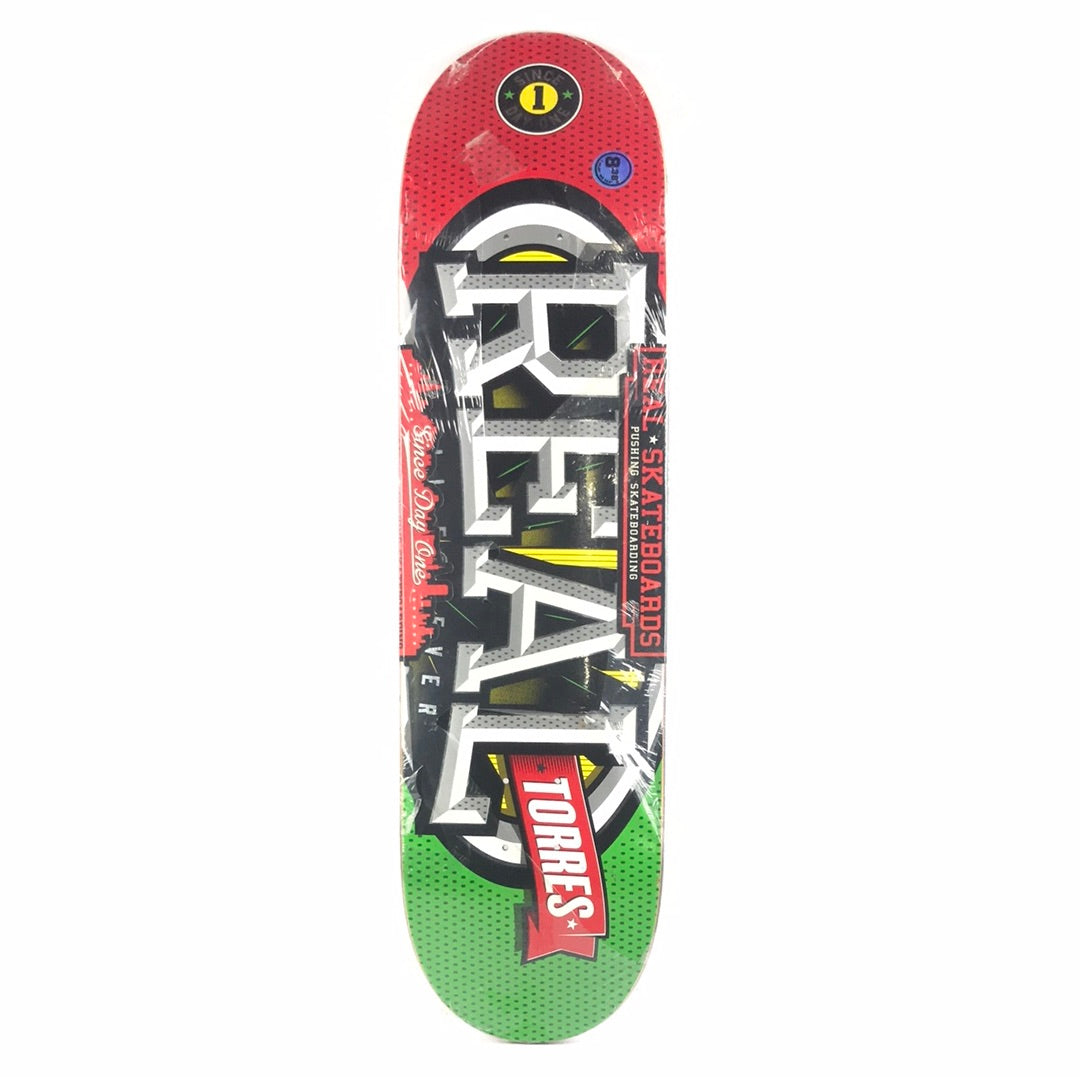Real Ernie Torres Stacked Oval Red/Green 8.4'' Skateboard Deck