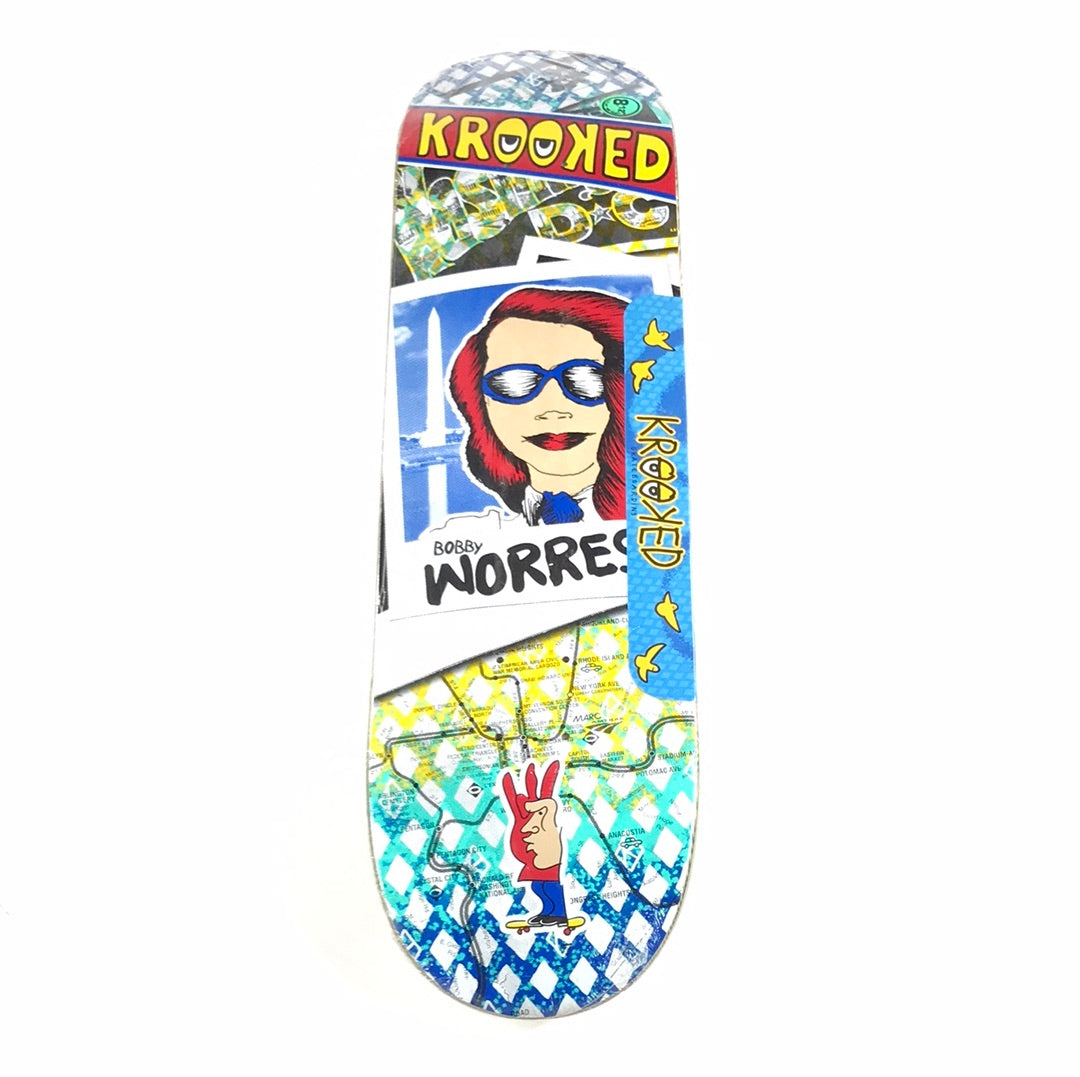 Krooked Bobby Worrest Girl Collage Multi 8.12" Skateboard