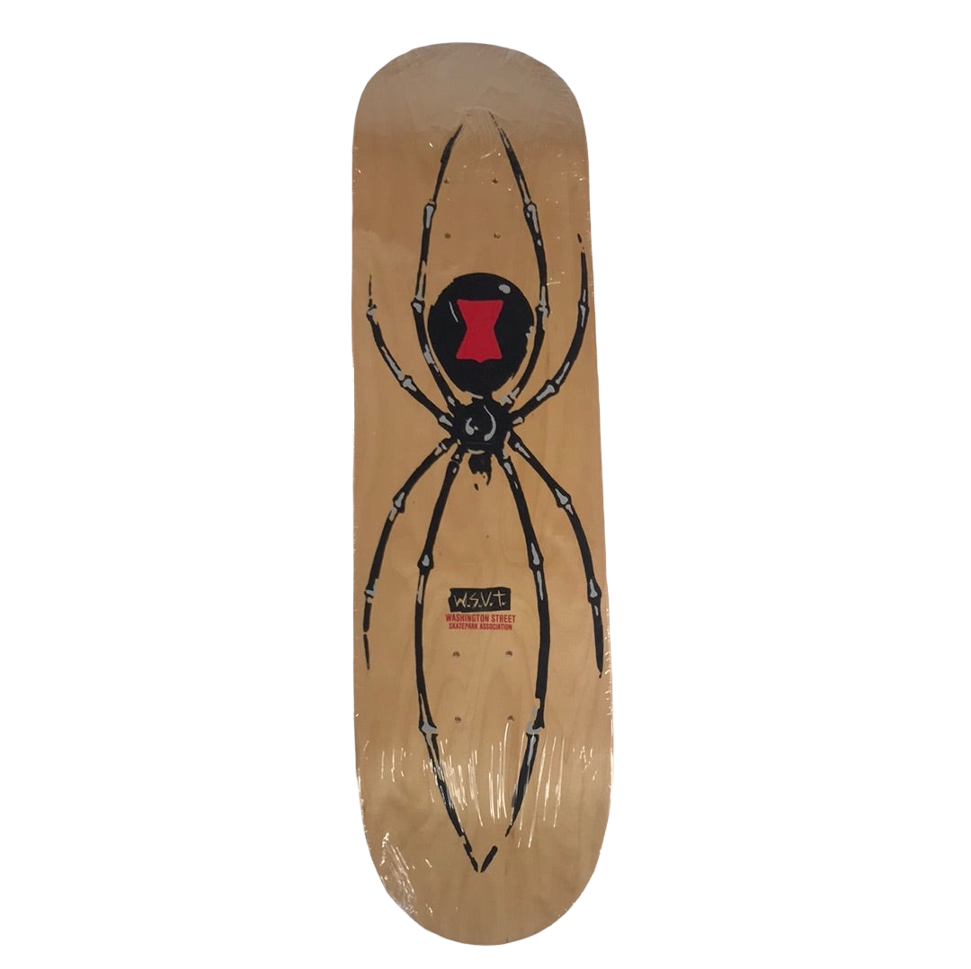 Santa Monica Airlines Washington Street Skatepark Association Black Widow Woodgrain 8.0 Skateboard Deck