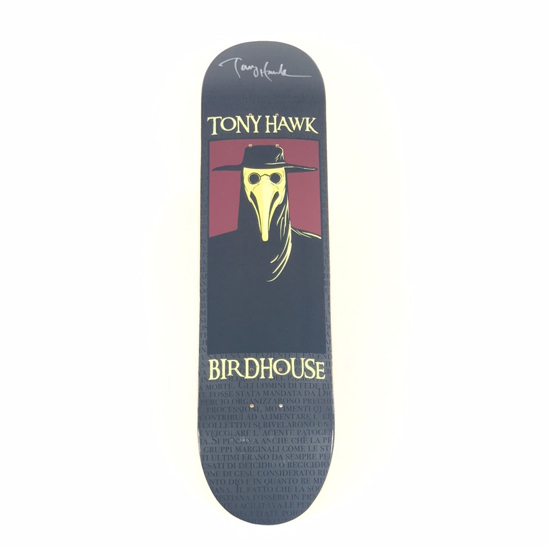 Birdhouse Tony Hawk Autographed Plague Doctor Black Size 7.75” Vintage NOS Deck