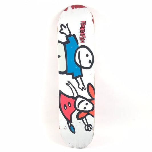 Foundation Whippersnappers Boy and Girl White 8.25" Skateboard Deck Reissue of 1994 Graphic